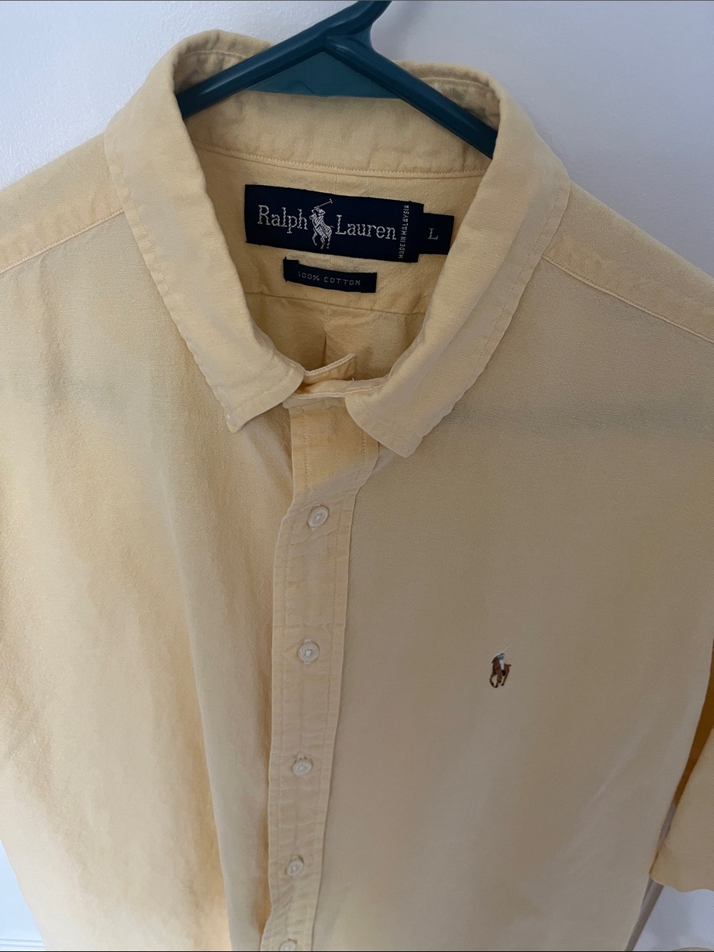 Ralph Lauren Light Yellow Button-Down Cotton Shirt